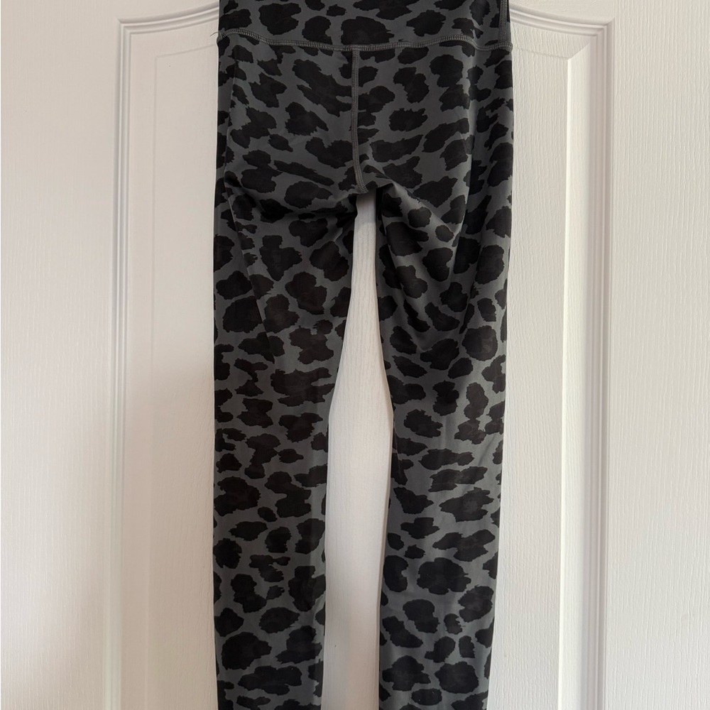 Lululemon Leopard Print Leggings - Black and Gray